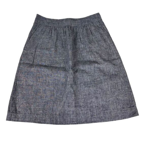 Eileen Fisher XS Chambray A-Line Skirt Knee Length Denim - Picture 1 of 8
